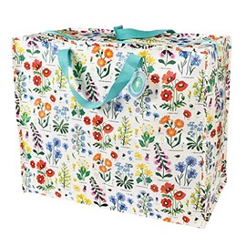 Large Storage Bag with Zip - Strong and Durable 55 x 48 x 28cm 70l - Choice of Design (Wild Flowers)