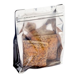 Heat Seal Snack Bags, Food Bags, Candy Bags with Double Seal - Resealable Bag - Black - Food Saver - 9.4" x 7.5" - 100ct Box - Bag Tek - Restaurantware