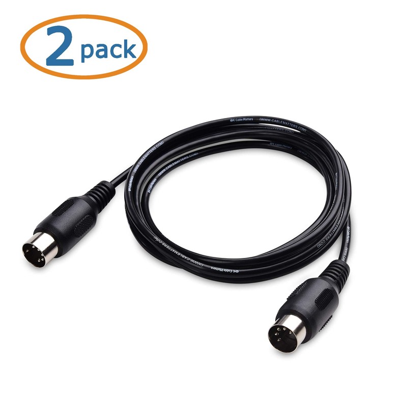 Cable Matters MIDI ケーブル 5ピン DIN MIDIケーブル 2本セット 1.8m