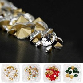 Owner Clan Nail Art Luxury V-Cut Glass Pointed Stones 3 4 5 6mm 16 Types / 네일아트 럭셔리 V컷 글라스 뾰족스톤 3 4 5 6mm 16종