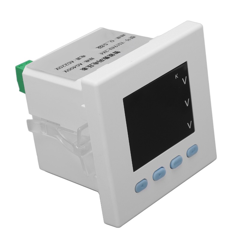 Intelligent Digital Voltmeter 3 Phase White ABS Flame Retardant Electricity