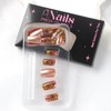Fall Press on Nails Medium Square Glitter Fake Nails Autumn