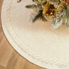 48 inches White Knitted Christmas Tree Skirt: Thick Cable Knit