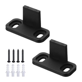 QUARKZMAN Pack of 2 Barn Door Pom Universal Sliding Barn Door Fittings Flat Rail Guide Swing Plug Suitable for Bypass Cabinet Bags Doors Without Slots Guide Black