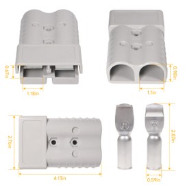YiEC ZAN 350A 600V Battery Quick Connect Disconnect Connectors with 2/0 AWG Cable Plugs 2pack