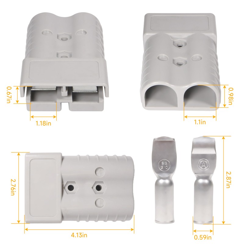 YiEC ZAN 350A 600V Battery Quick Connect Disconnect Connectors with