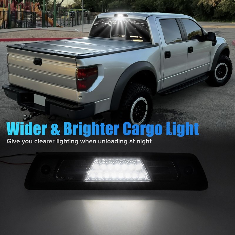 LUDARM Smoke Lens LED 3rd Brake Light Compatible with F150