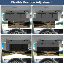 JGGDDU Sun Visor Extension, Car Visor Anti Blender, Sun Visor Extend Adjustable Anti-UV, for the Driver or Passenger on the Front Seats, Grey