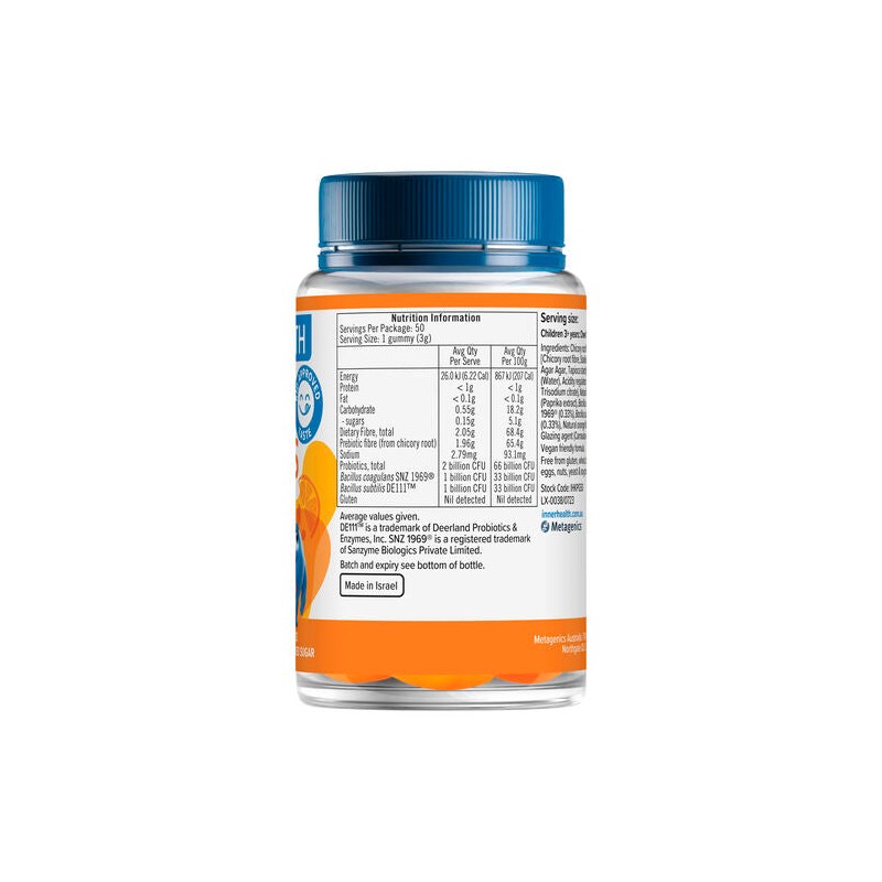 Inner Health Kids 3-in-1 Probiotic Gummies 50 Gummies