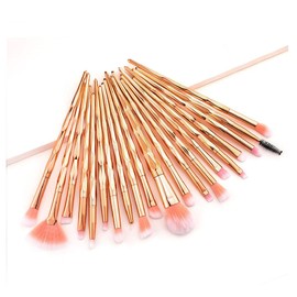 20pcs Makeup Brushes Set Eye Shadow Foundation Concealer Powder Eyebrow Eyeliner Eyelashes Lip Makeup Brushes Blending Cosmetic Beauty Tool Kit (20 GOLD BRUSHES)
