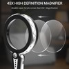 45X Magnifying Glass with Light, 4.6 Inch 1200mAh USB Rechargeable,