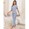 Donnalla Soft Pajamas for Women Set Cotton 2 Piece Stripe