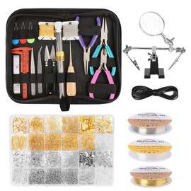 Jewelry Making Kit for Adults, Jewelry Making Supplies with Jewelry Making Tools, Jewelry Pliers, Jewelry Wires, Findings, Necklace Chains, Magnifier and Storage Bag