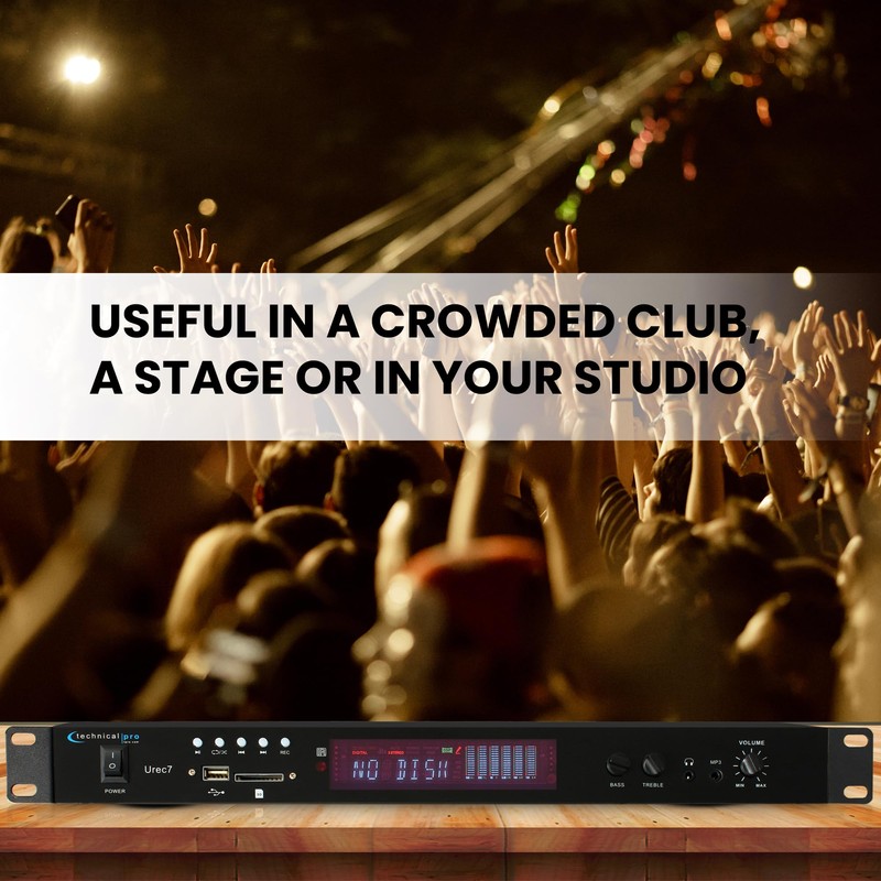 Technical Pro UREC7 Professional DJ 1U Rack Mountable USB/SD Recording