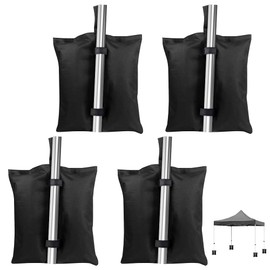 mizikuu Pack of 4 Gazebo Sandbags with Fastening, Durable Sandbag for Filling Weighted Weight Bag, Foot Bag for Pop-Up Canopy Tent, Patio Umbrella, Tent