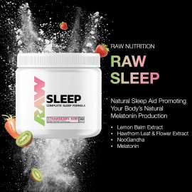 Raw Nutrition Sleep - Magnesio, Zinc, Melatonina (150g Sabor Strawberry Kiwi) 😴🍓🥝