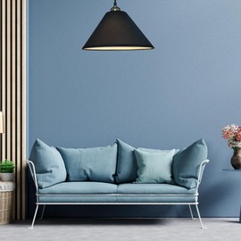 Empire Cotton Coolie Lamp Shades for Table Lamps and Pendant Ceiling Lights - 30cm Dia Cream (Black)