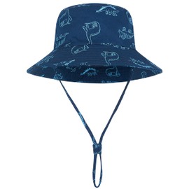 YMYDYFC Baby Sun Hat Toddler Summer UPF 50+ Sun Protection Baby Boy Hats Beach Hats Dinosaur Bucket for Baby Girl Adjustable Kid Cap 0-6 Months Navy