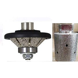 Diamond 3/16" Bevel Bullnose 45 Degree Bullnose Router Bit Shaping Wheel 1 3/8" Zero Tolerance Grinding drum for stone granite marble concrete counter top sink refinishing repair fabrication cut