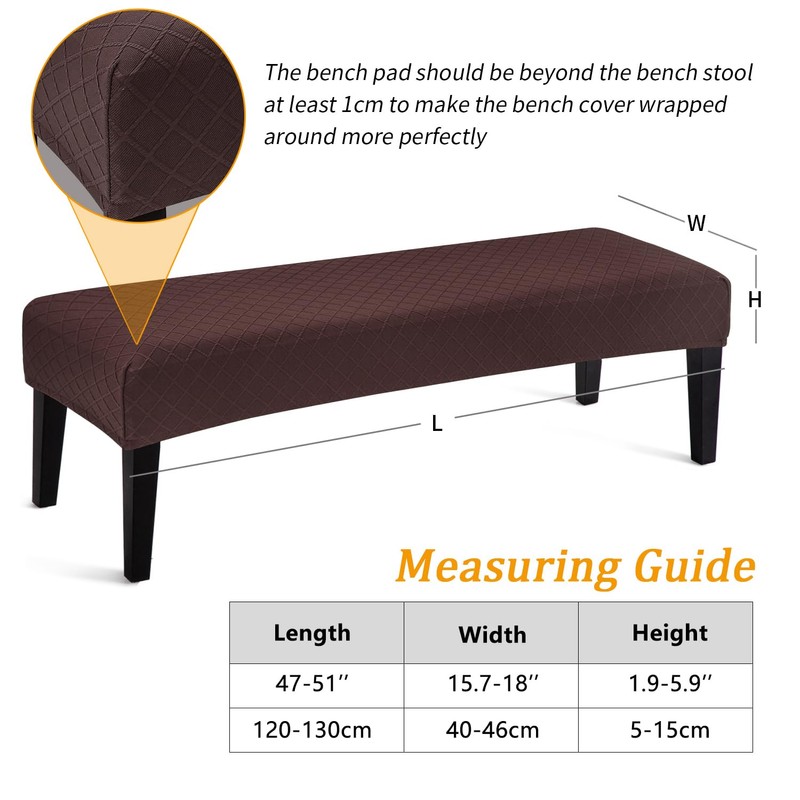 Fuloon Waterproof Dining Bench Cover, Removable Bench Slipcover Washable Bench
