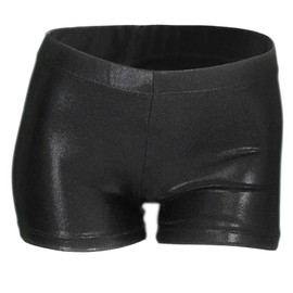Aosva Teen Girls' Sparkle Dance Tumbling Athletic Gymnastics Black Short 11-12 Years