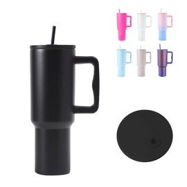 40 oz Tumbler with Handle, 304 Stainless Steel Leak Proof Cup, Thermal Cups for Hot and Cold Drinks, Tumblers with Lids and Straws