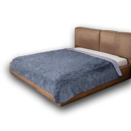 Waterproof Dog Bed Cover, Soft Plush Pet Blanket with Anti-Slip Back for Bed Couch Sofa, Furniture Protector for Small, Medium and Large Dogs and Cats (Noble Grey, 82"x102")