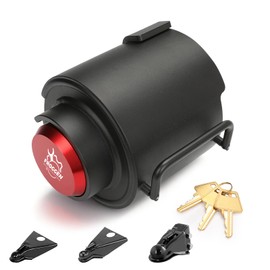 Heavy Duty Trailer Coupler Lock, 2-5/16 Inch Anti-Theft Anti-Smashing Hitch Lock with Handle, Secures Safety Chains, Solid Steel Construction for RV, Trailer, Boat Towing Security