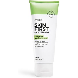 Cyzone – Exfoliante Facial Bye Bye Granitos Skin First 50 ml, Exfoliación Suave, Destapa Poros, Reduce Puntos Negros, Controla Grasa y Brillo, Gel Vegano y Dermatológicamente Probado