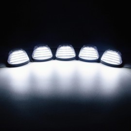 SHINEFIT White LED Cab Lights Replacement for 1994 1995 1996 1997 1998 Ram 1500 2500 3500 Smoked Top Cab Roof Clearance Lights for Ram Truck