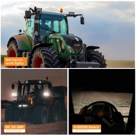 4PCS LED Tractor Work Lights 12v led Flood Light pods for Truck, Waterproof 4 inch 24W 24V Equipment Lights Offroad UTV ATV Lighting
