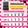 Kit De Extensiones De Pestañas Efecto 3d 40d+60d+80d Mixtas