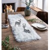 Dekoleidenschaft Faux Fur Table Runner in Cream/White, 30 x 120