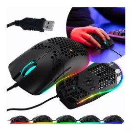 Ziyou Lang Mouse Gamer Alambrico Usb Profesional M6 Luz Led Rgb Transpirable 7 Botones 12000 Dpi