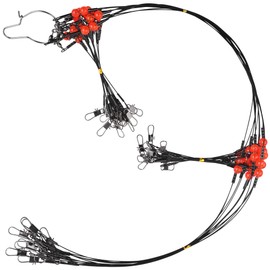 12pcs/lot Stainless Steel Fishing Wire Leaders Rigs with Swivels Snaps High Strength Fishing Leader Rigs Fishing Trace Lures Wire Leader Spinner Fishing Line Tackle