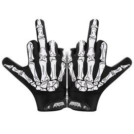 Exote Sports Youth Football Gloves American Wide Receiver Skeleton Football Gloves for Adult Men Women & Boys with Super Sticky Silicone Grip Palms Ultimate Performance Booster