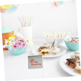 Operitacx Edelstahl-nichtraucher-schild Kreatives Tisch-warnzeichen Für Restaurants Hochzeiten Cafés Mehr Doppelseitige Erinnerungstafel Mit Klarer Schrift Leicht Zu Reinigen