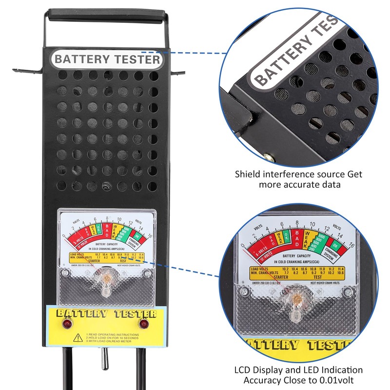 CRLITSIY CRLITSIY Battery Load Tester, 6V 8V 12V Alternator Load