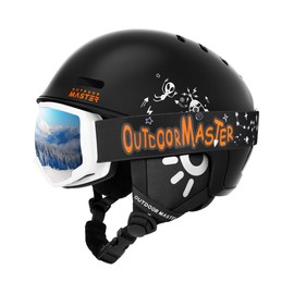 OutdoorMaster Kids Ski Helmet and Goggles Set, Durable PC Shell & EPS Foam, Snow Helmet 12 Cooling Vents, Safety-Certified Snow Sport Helmets for Boys & Girls