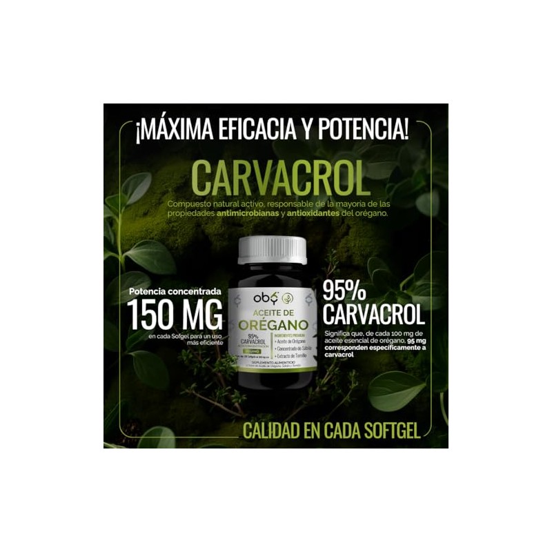 Aceite de Oregano OBY | 95% Carvacrol de Alta Pureza