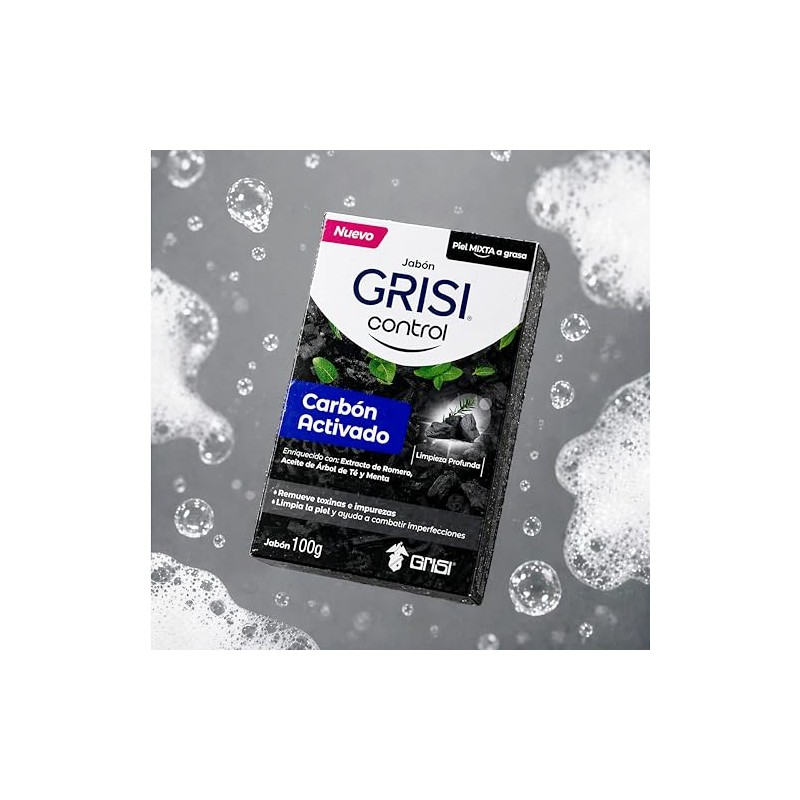 Grisi Control Jabón Facial Carbón Activado para Piel Mixta y