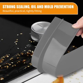 Pack of 2 Worktop Connecting Rail for Kitchens, Kitchen Top, Worktop Gap Filler, Joint Strip Worktop, End Strip, Kitchen Worktop Sealing Tape (Grey, 25 Inches)