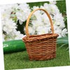 Gadpiparty 1PC mini rattan basket miniature woven baskets basket with