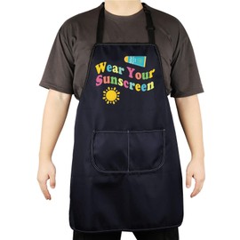 CENWA Funny Esthetician Apron With Pockets Skin Therapist Gift Wear Your Sunscreen Adjustable Apron For Skin Health Lover (wear your sunscreen UK)