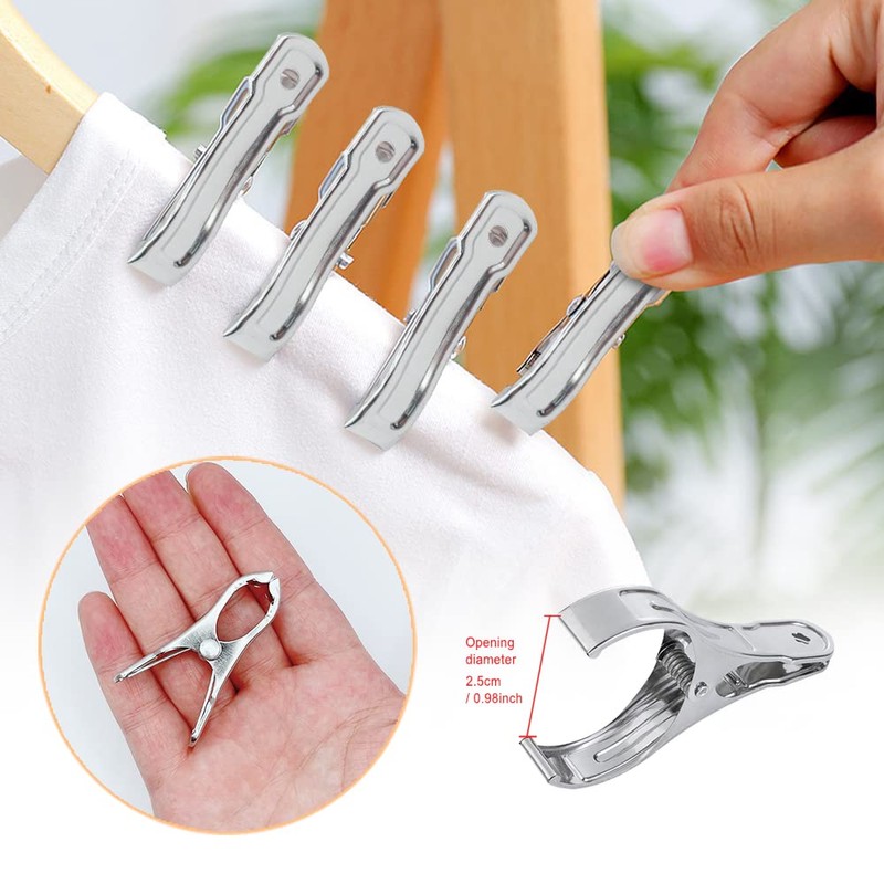 HLIWS Towel Clip-30 pcs Windproof Clips,Stainless Steel Beach Towel Clips,for