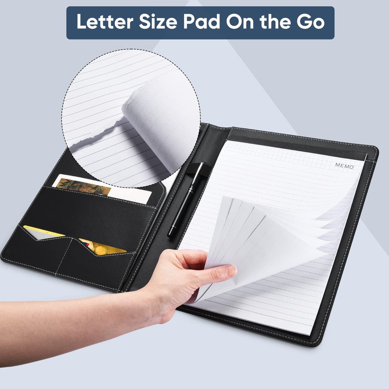 Pacific Mailer Padfolio Portfolio Leather Binder, Interview Legal Document Organizer,