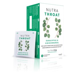 Nutra Tea NUTRATHROAT Immune & Cold Tea for Throat & Throat, Cough Tea to Support the Immune System and Respiratory Tract, 60 Reusable Tea Bags, Herbal Tea with Chamomile & Peppermint