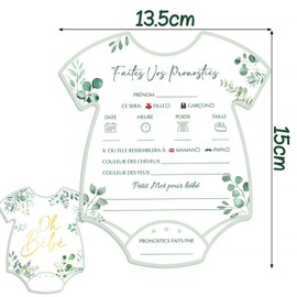 GEBETTER French Pack of 20 Baby Shower Guessing Game Cards to Fill in Baby Tips Cards Boys and Girls Game for Baby Shower and Gender Reveal Celebration Guess Cards Baby Shower Gift