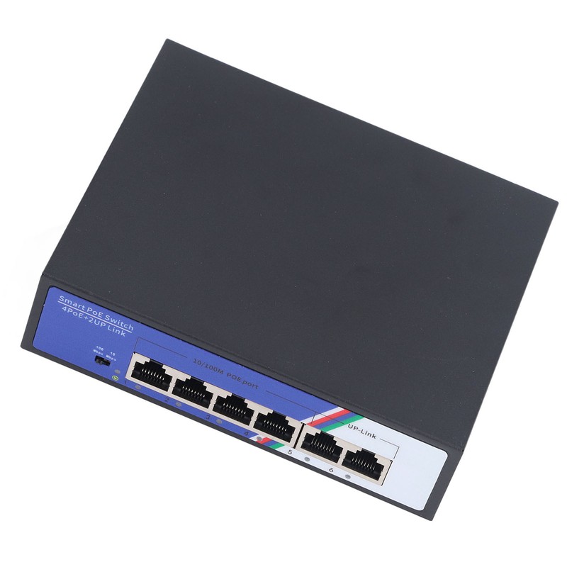 6 Port PoE Switch 1.2Gbps Ethernet Switch Unmanaged Plug and