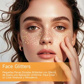 12 Piezas Parches de Pecas Doradas, Tatuajes Temporales de Pecas Falsas para Maquillaje Brillante, Fácil de Aplicar, Resistente al Agua, Accesorios de Belleza para Festivales, Fiestas y Cosplay